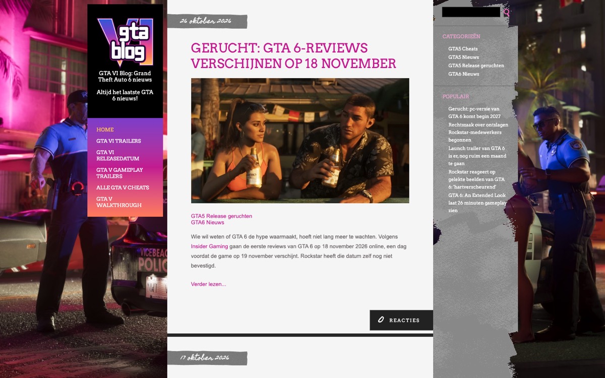 Screenshot van gta5blog.nl